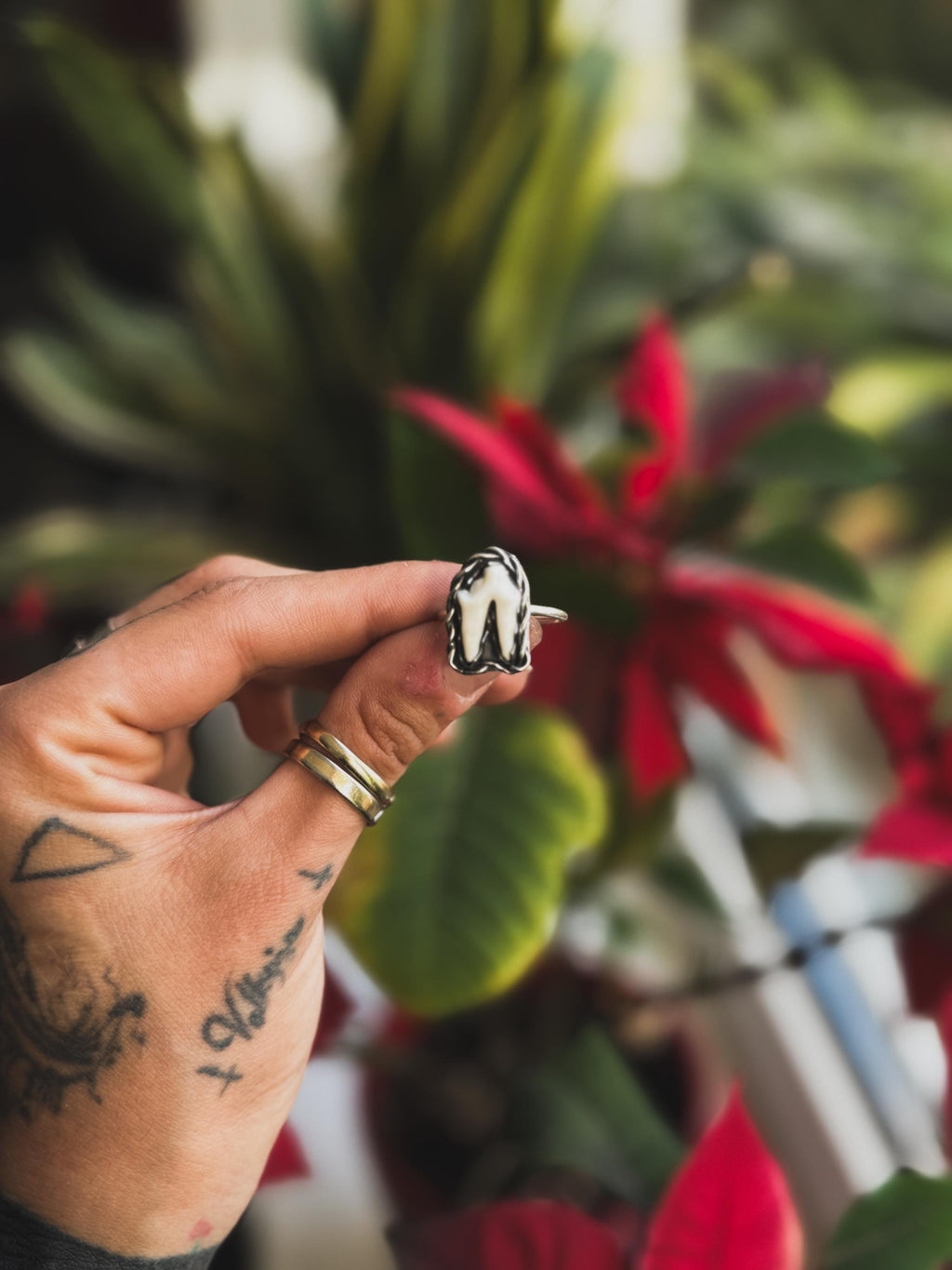 Fox Tooth Sterling Silver Ring