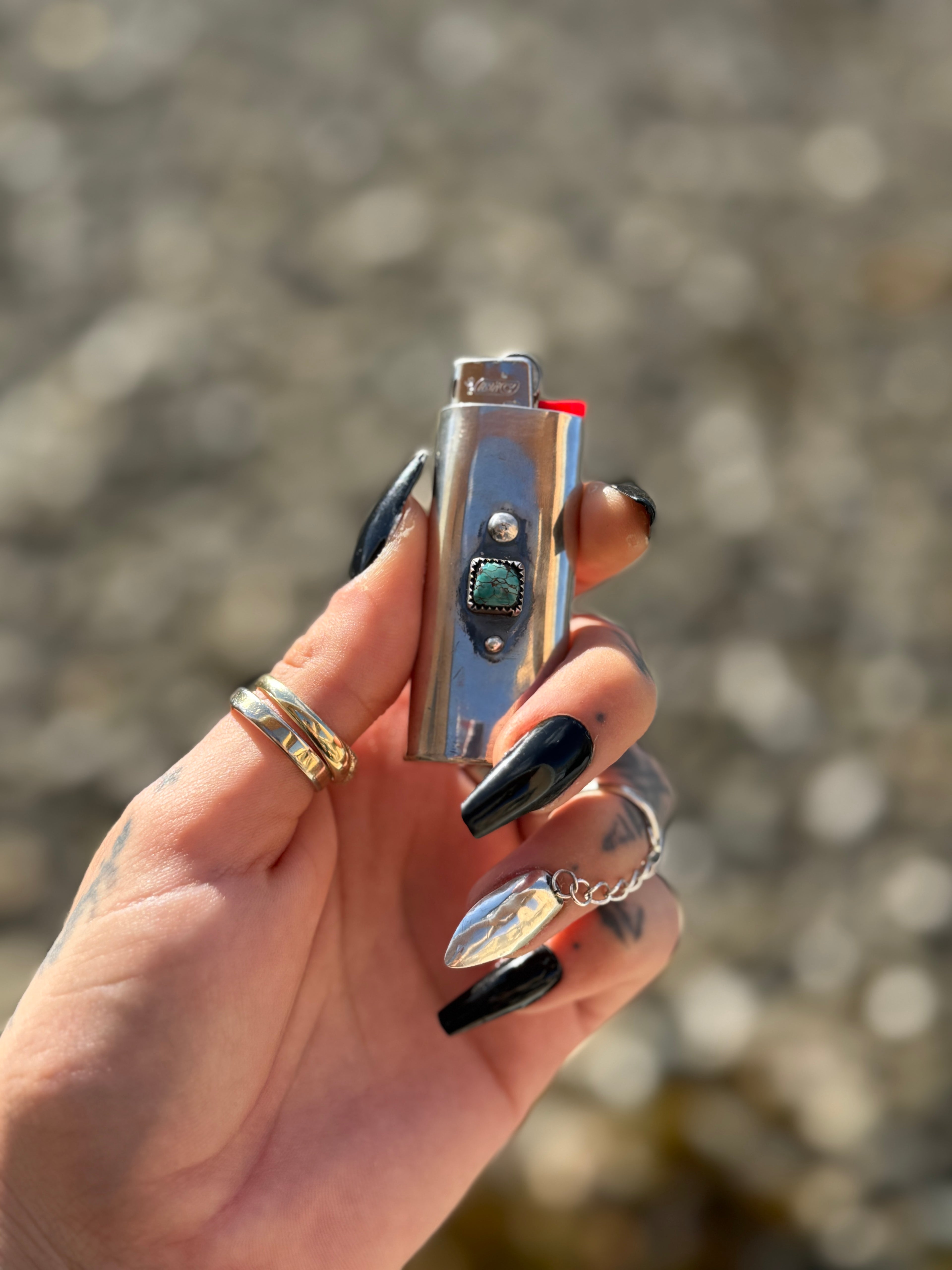 Turquoise Silver Lighter Case | 925 Silver