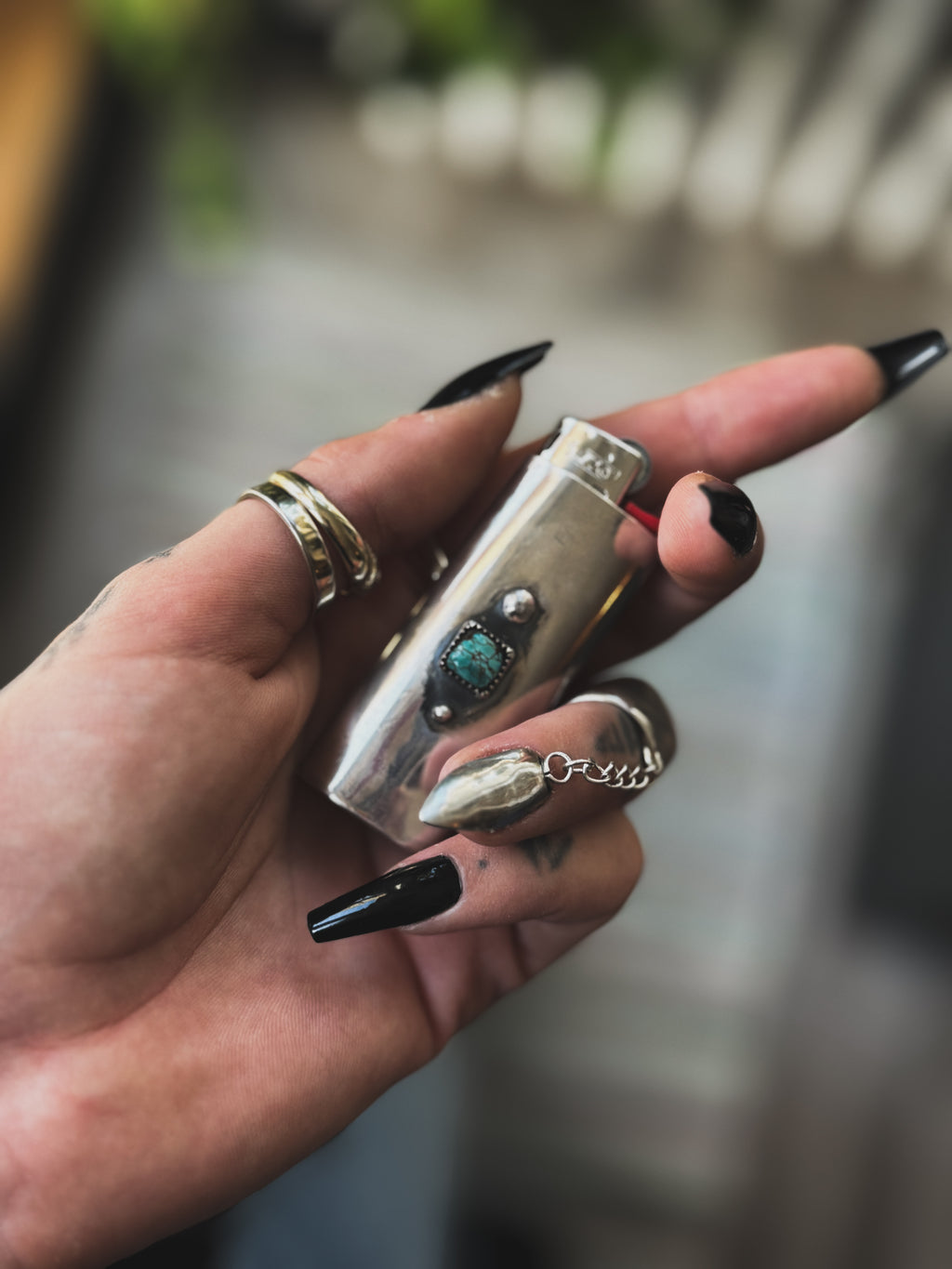 Turquoise Silver Lighter Case | 925 Silver
