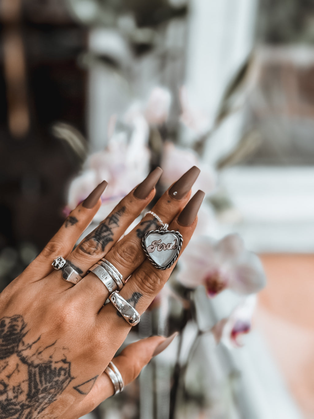FERAL Necklace | Glass Heart in 925 Silver