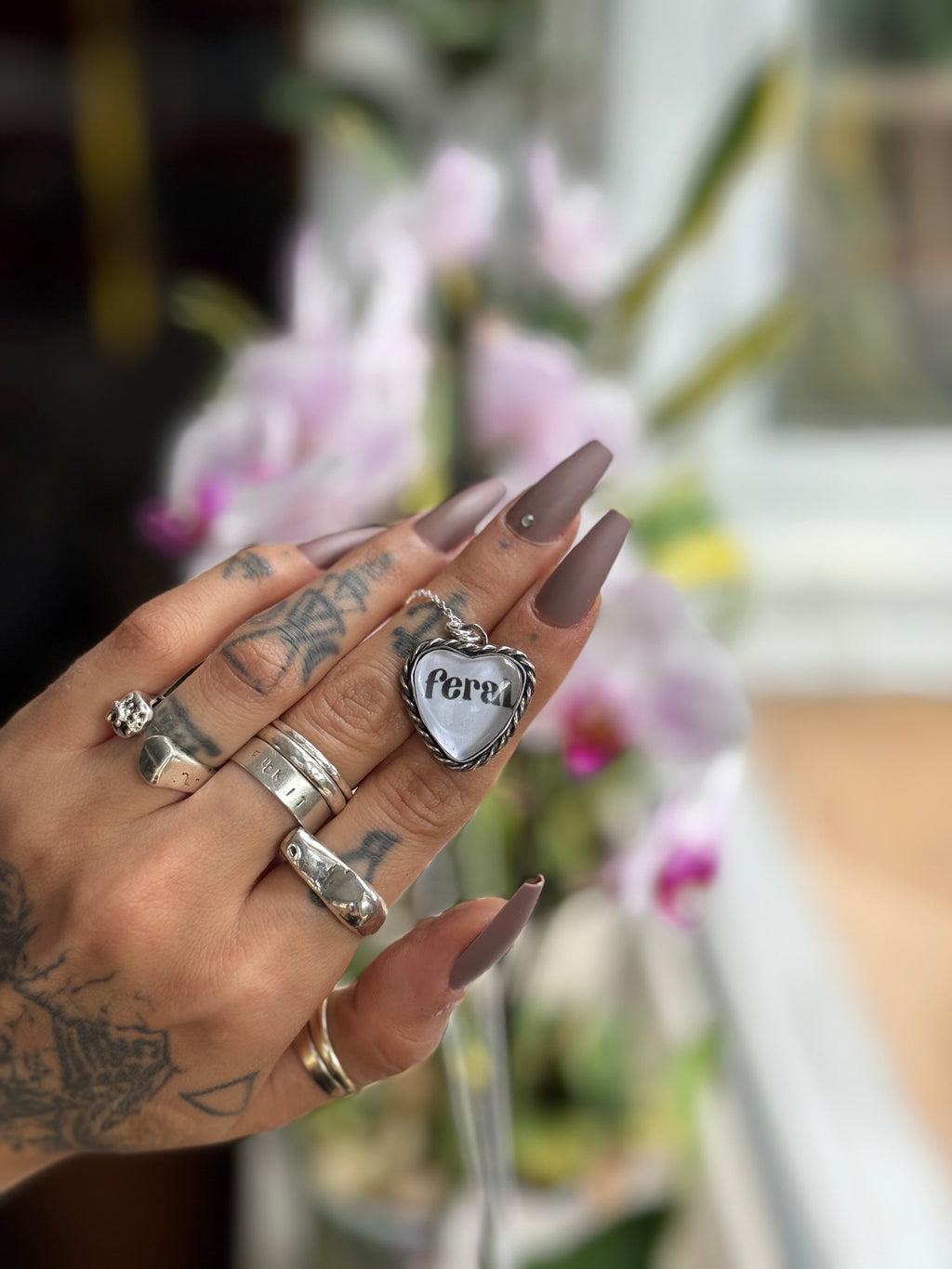 FERAL Necklace | Glass Heart in 925 Silver