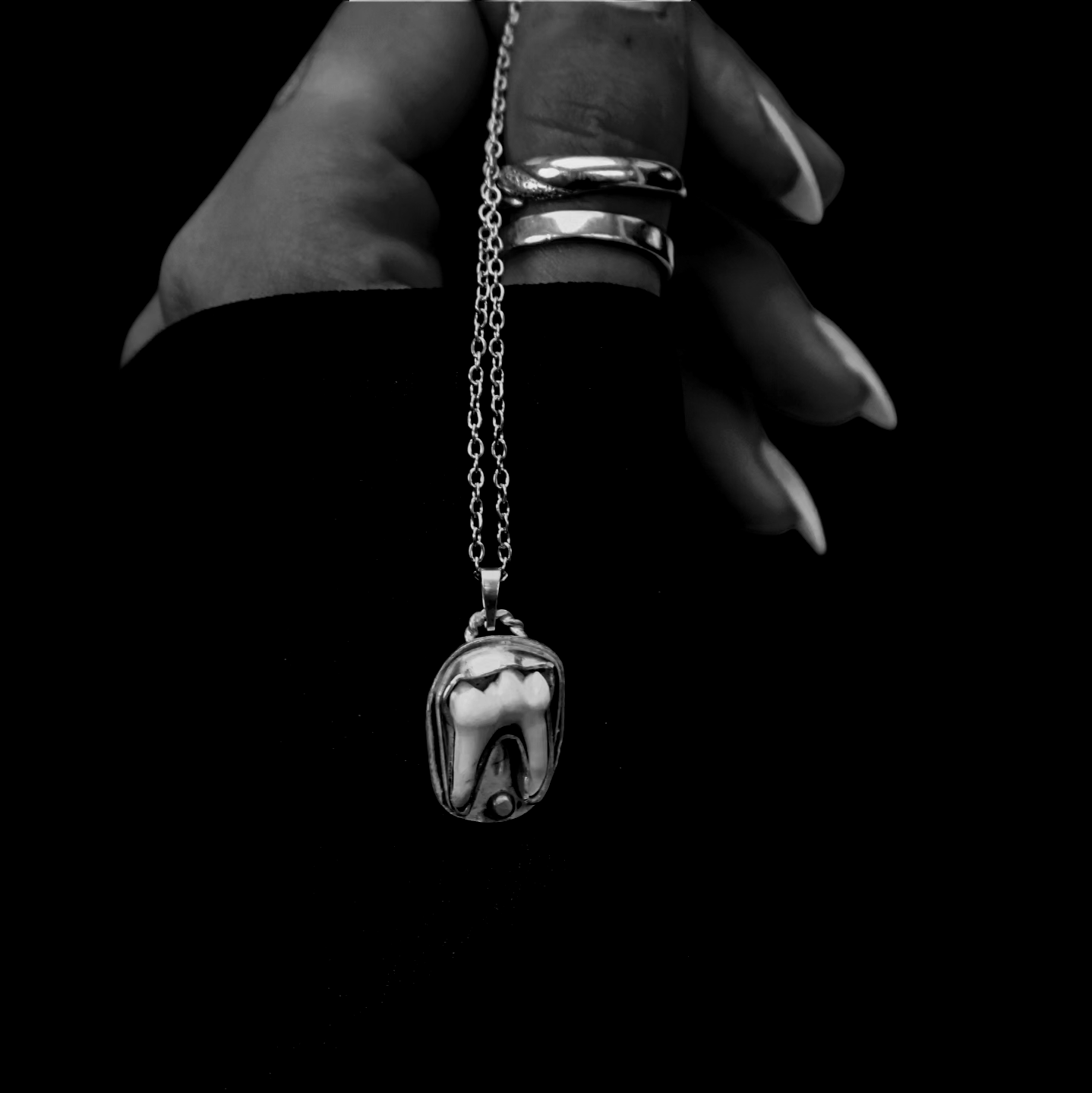 Fox Molar Necklace with 18k Gold Accent | 925 Silver