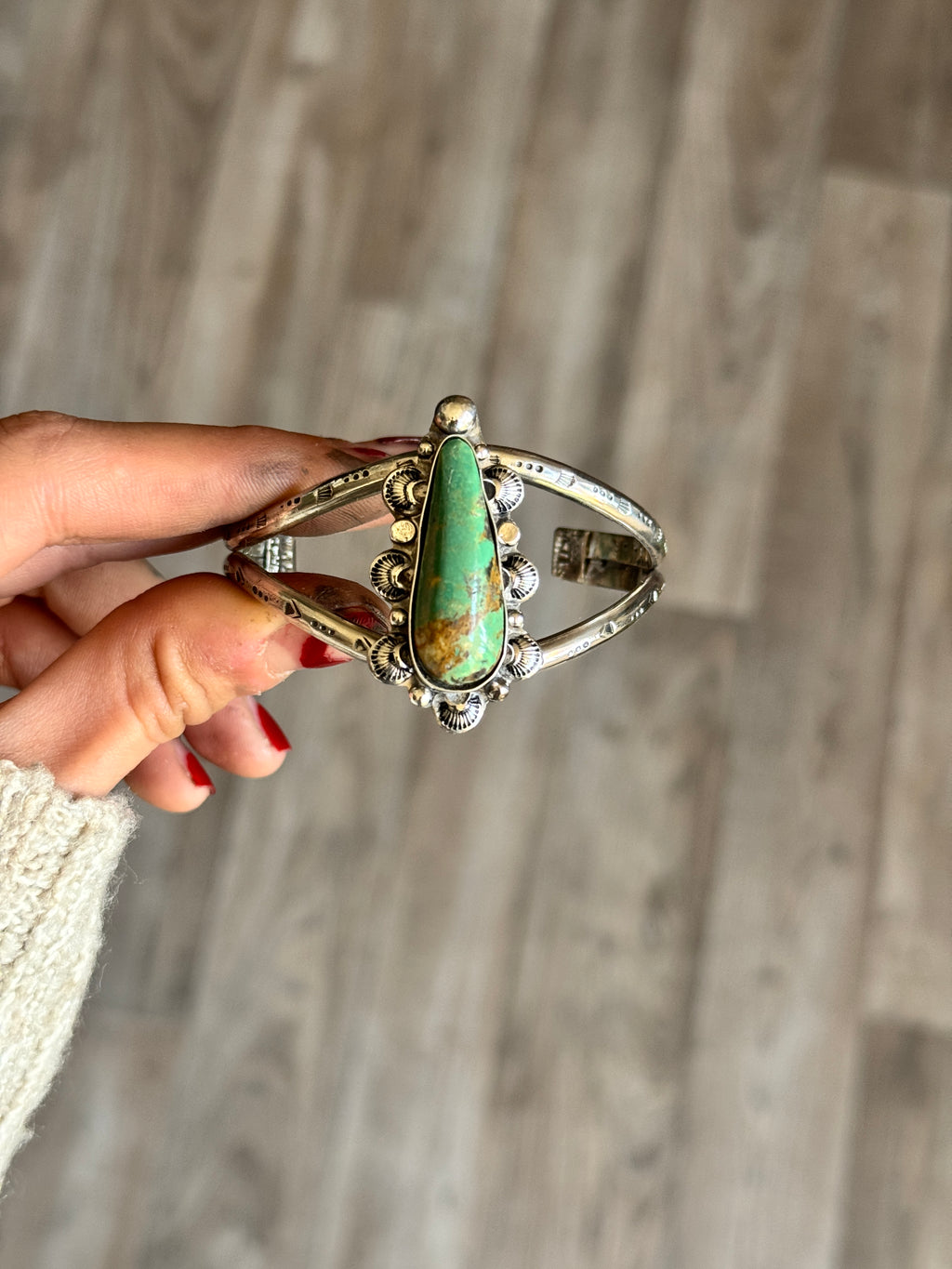 ARIZONA Cuff Bracelet | Genuine Kingman Turquoise | 925 Silver