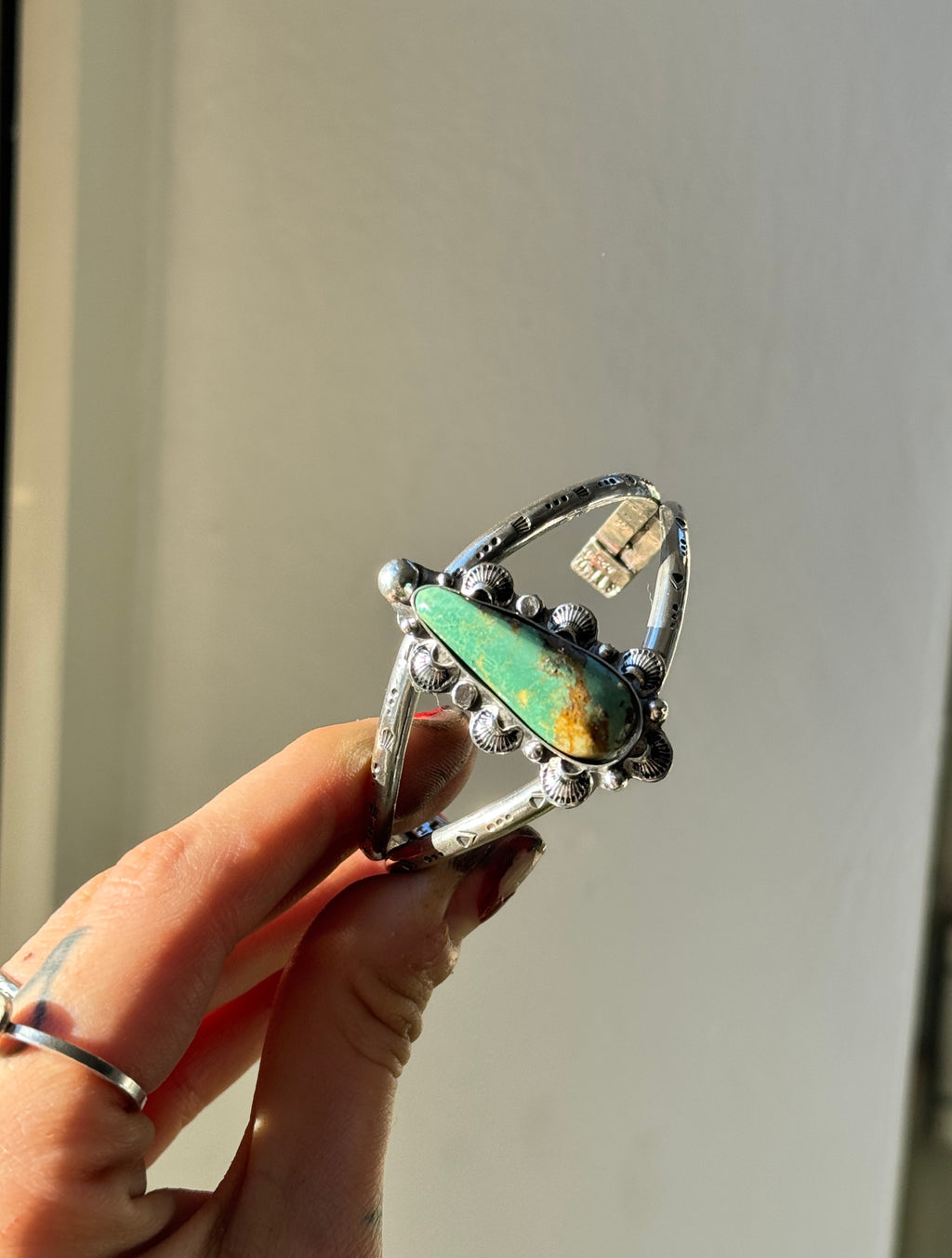 ARIZONA Cuff Bracelet | Genuine Kingman Turquoise | 925 Silver